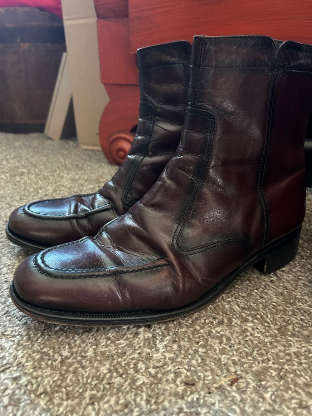 Florsheim zipper boots Dark Brown Leather musician wear